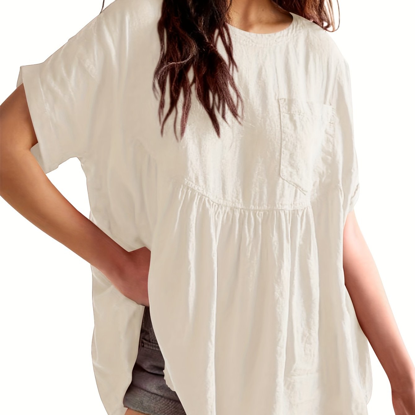 Plus Size Summer Babydoll Tops for Women