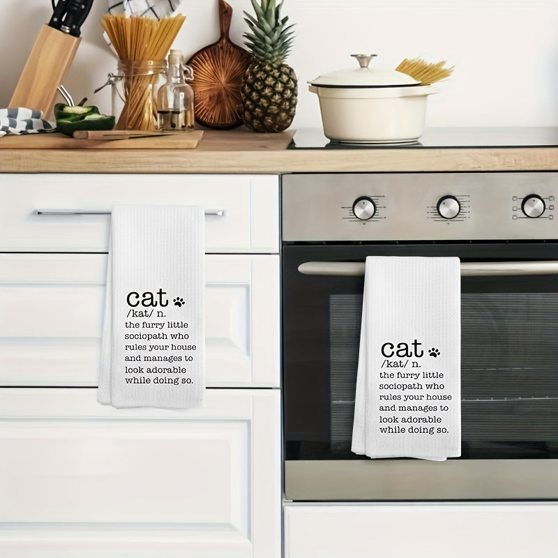 Funny Kitchen Towel with feline Psychopath