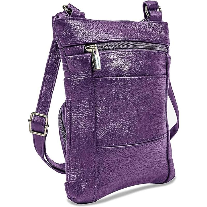 Genuine Leather Crossbody Handbag in Multiple Colors