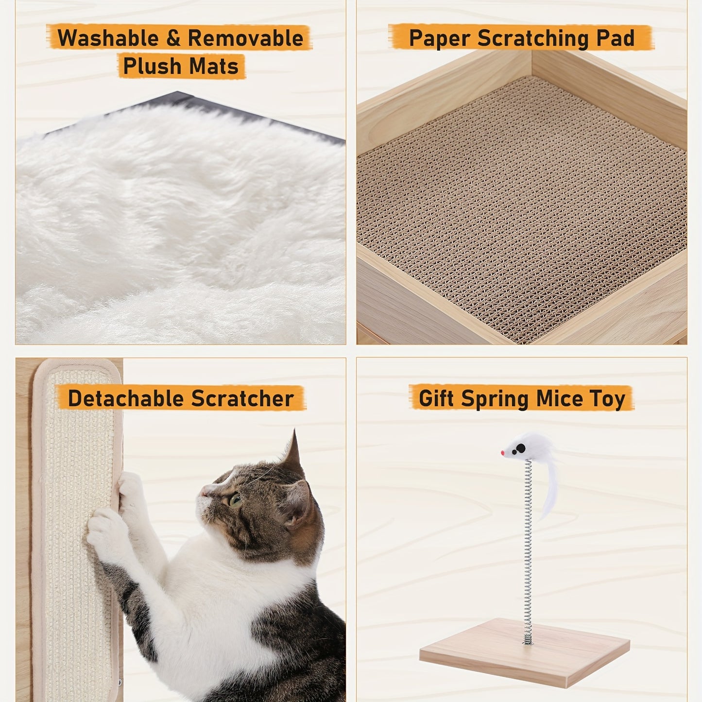 Small Modern Cat Tree With Toy