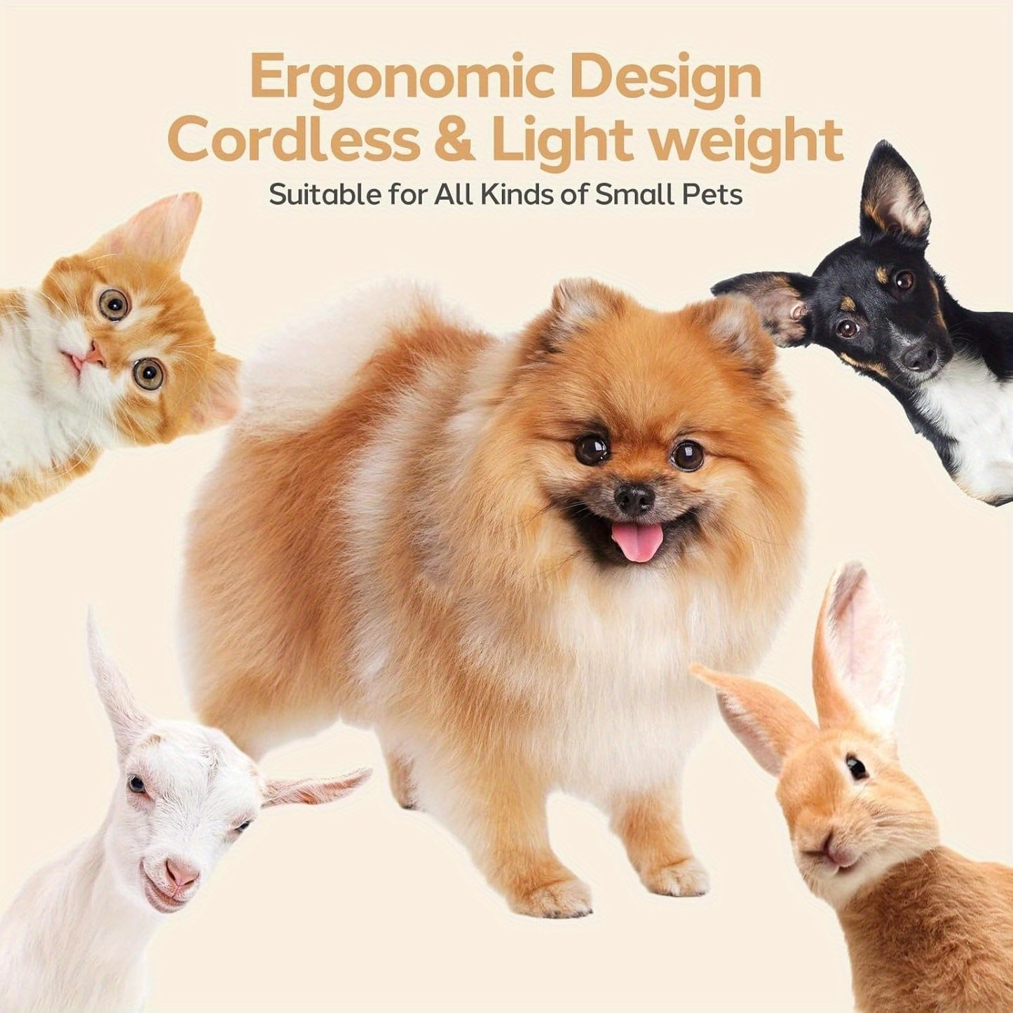 Cordless Electric Pet Trimmer with Nail Grinder