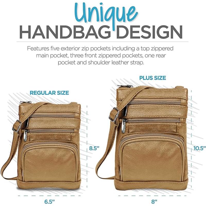 Genuine Leather Crossbody Handbag in Multiple Colors