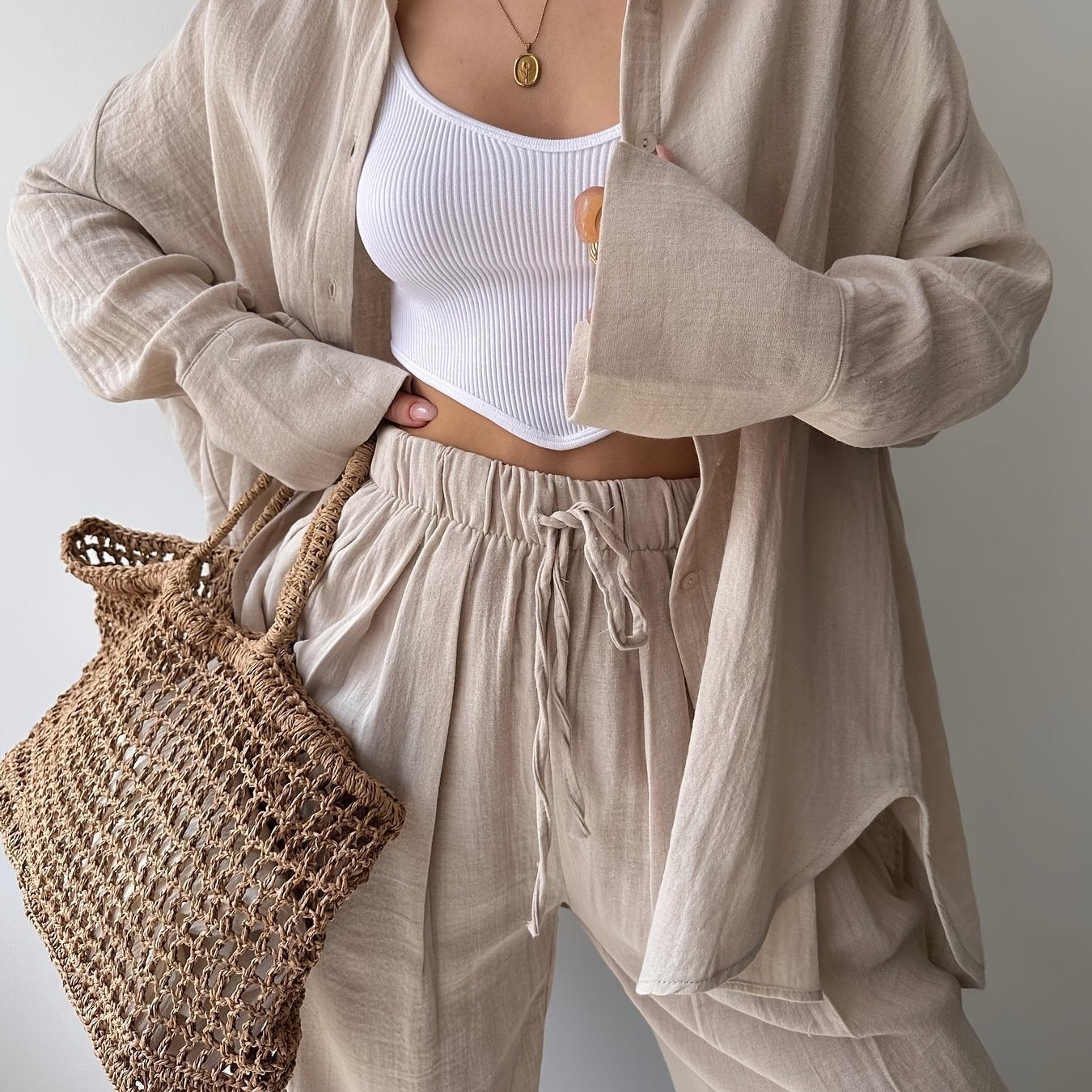 Simple Fashion Two-Piece Suit Set