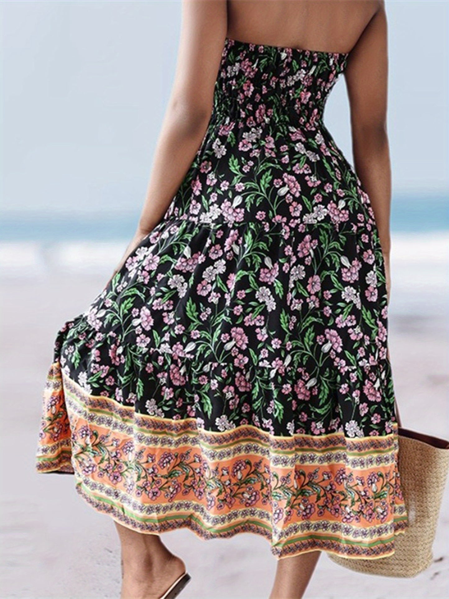 Women's Boho Floral A-Line Skirt