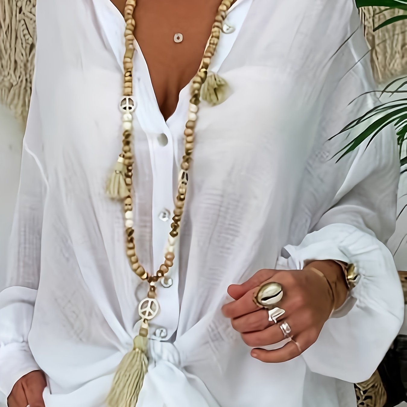 Women's Plus Size Button Front Blouse