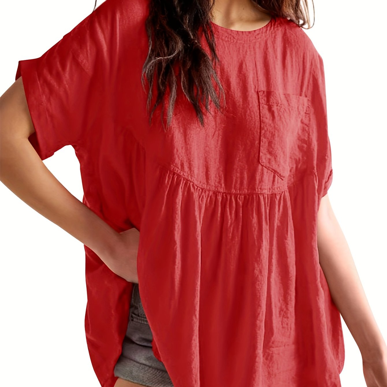 Plus Size Summer Babydoll Tops for Women