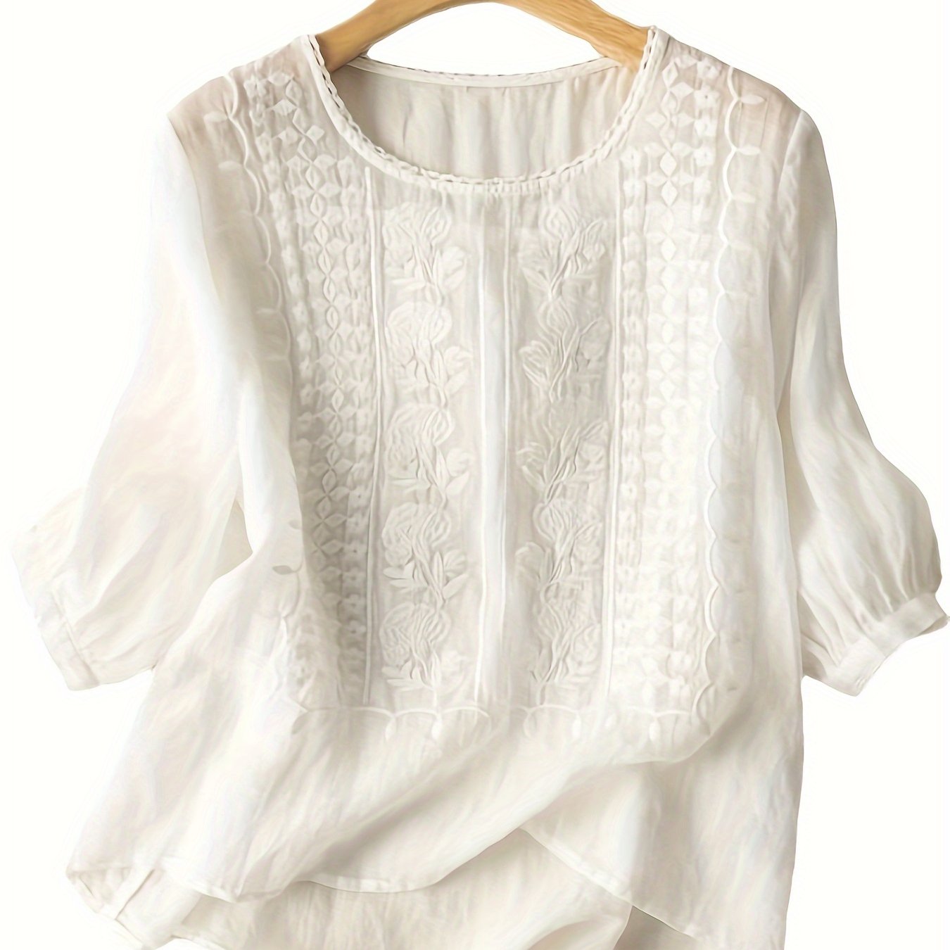 Women's Embroidered Cotton T-Shirt Various Colors