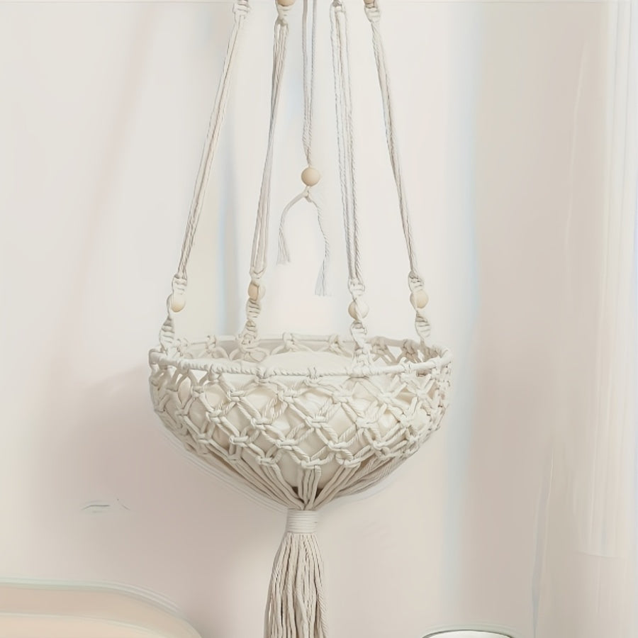 Bohemian Hand Woven Cat Hammock Bed