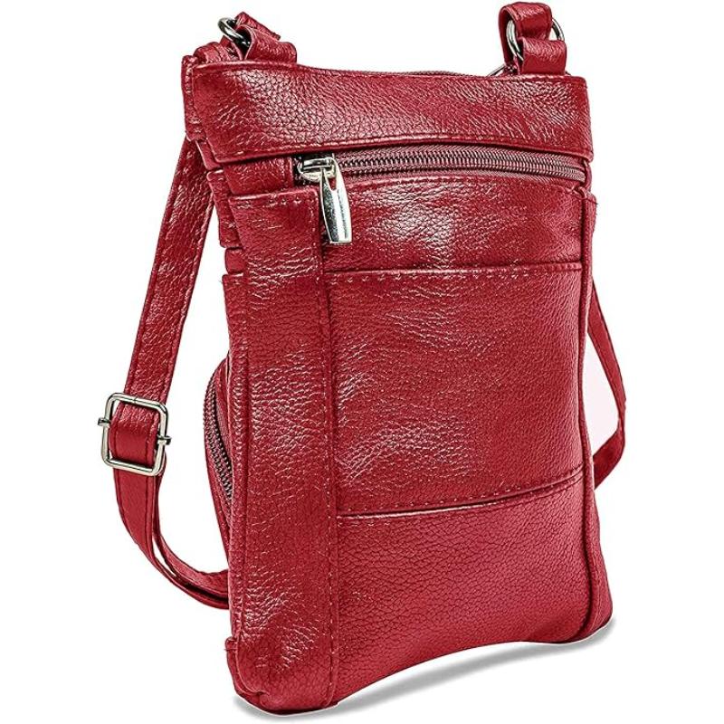 Genuine Leather Crossbody Handbag in Multiple Colors