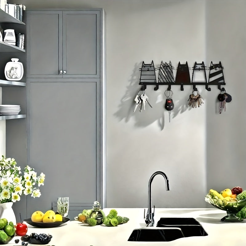 Fashion Cat Metal Wall Art Hooks