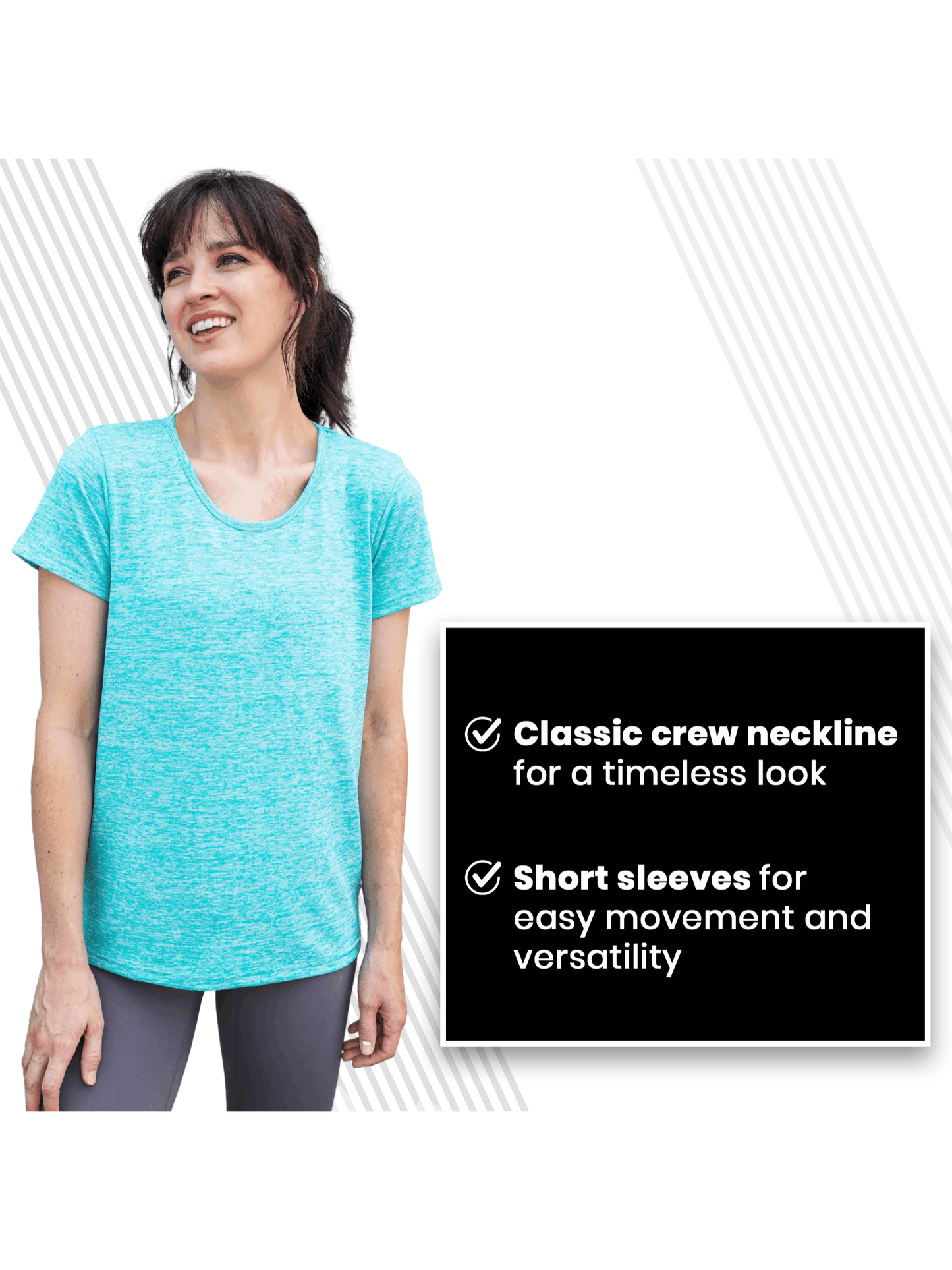 Women's Quick Dry Activewear T Shirts 5 Pack