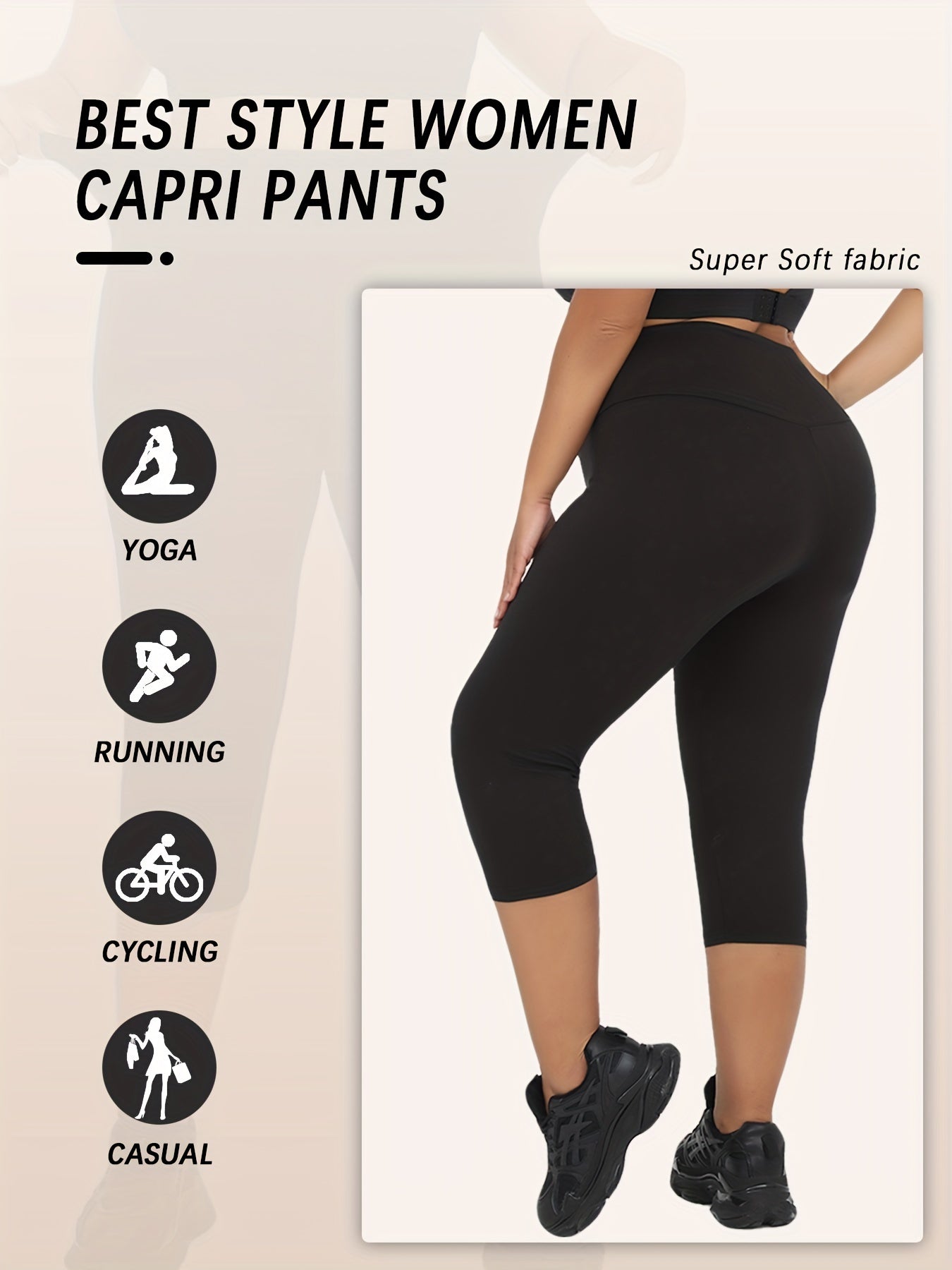 High Waisted Plus Size Yoga Pants 5-Pack