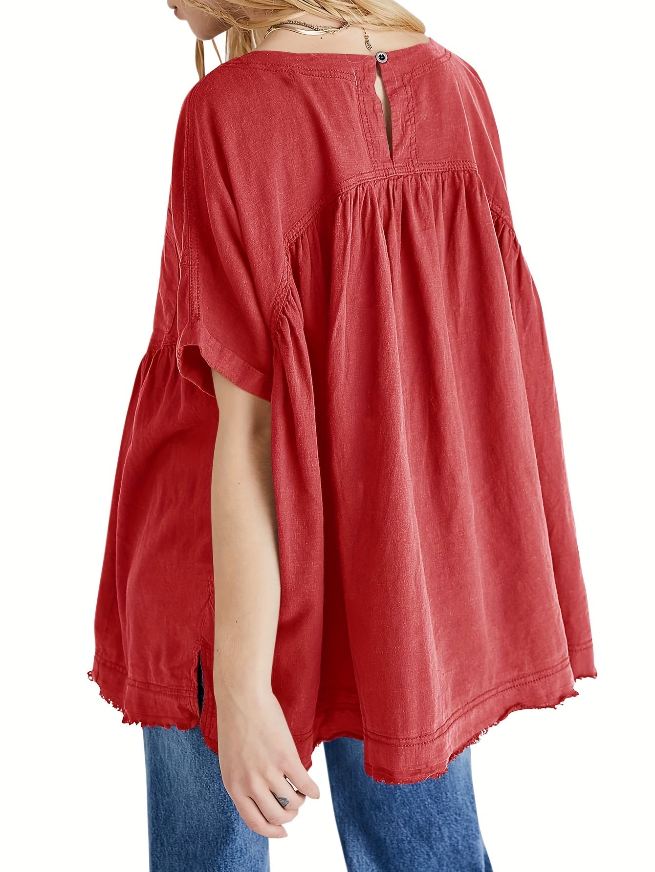 Plus Size Summer Babydoll Tops for Women