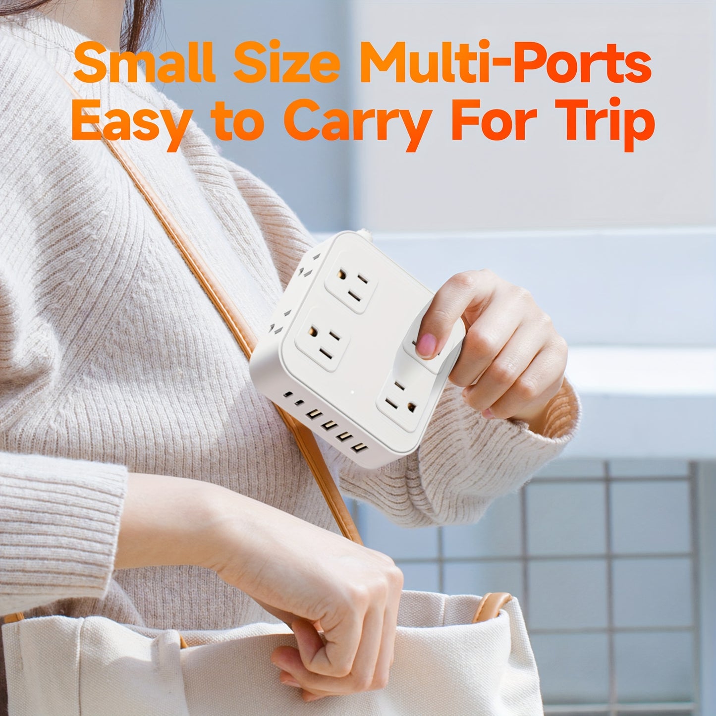 Compact Power Strip with USB Charging Ports