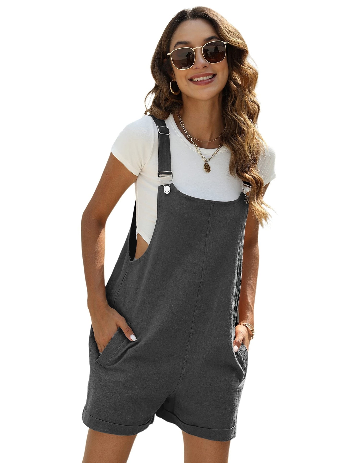 Comfy Linen Sleeveless Jumpsuit with Pockets