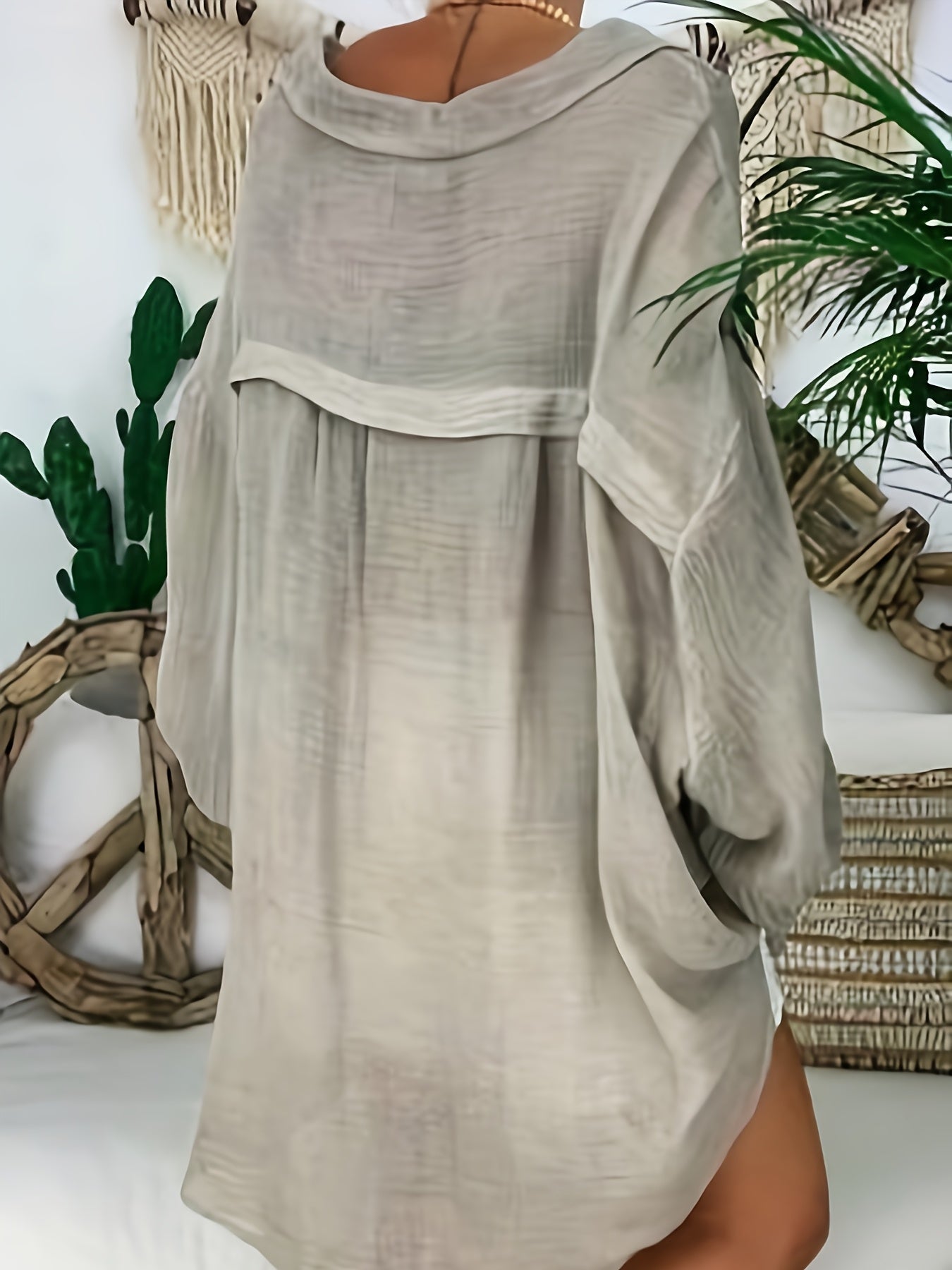 Women's Plus Size Button Front Blouse