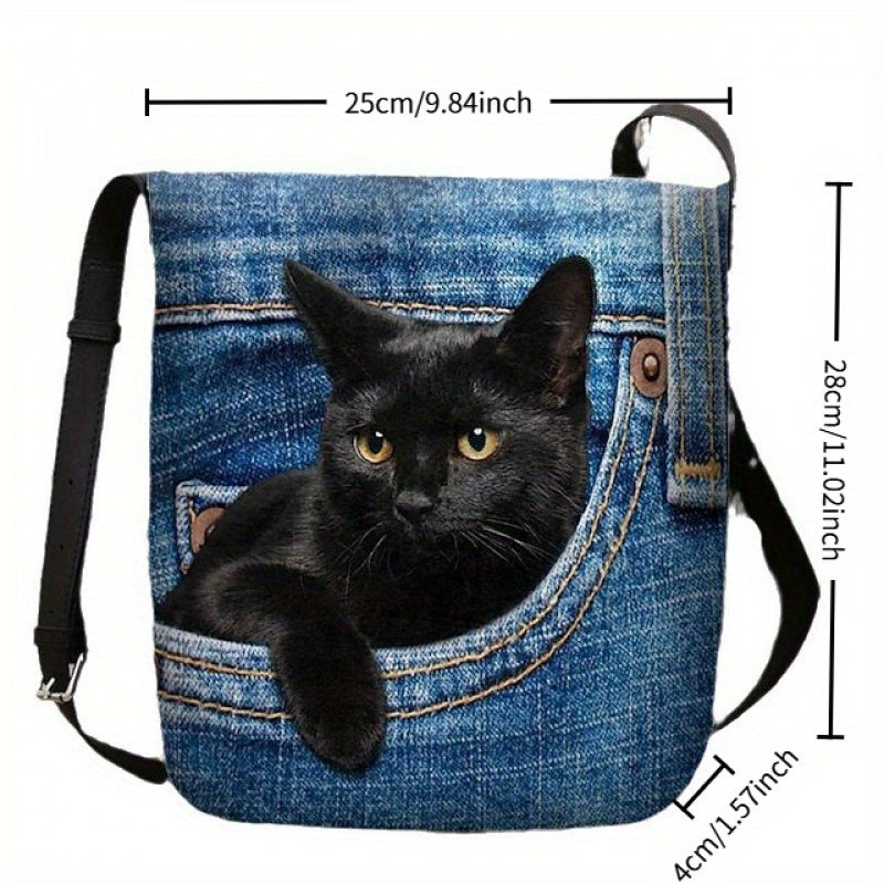 Cat Peeking Pocket Crossbody Bag