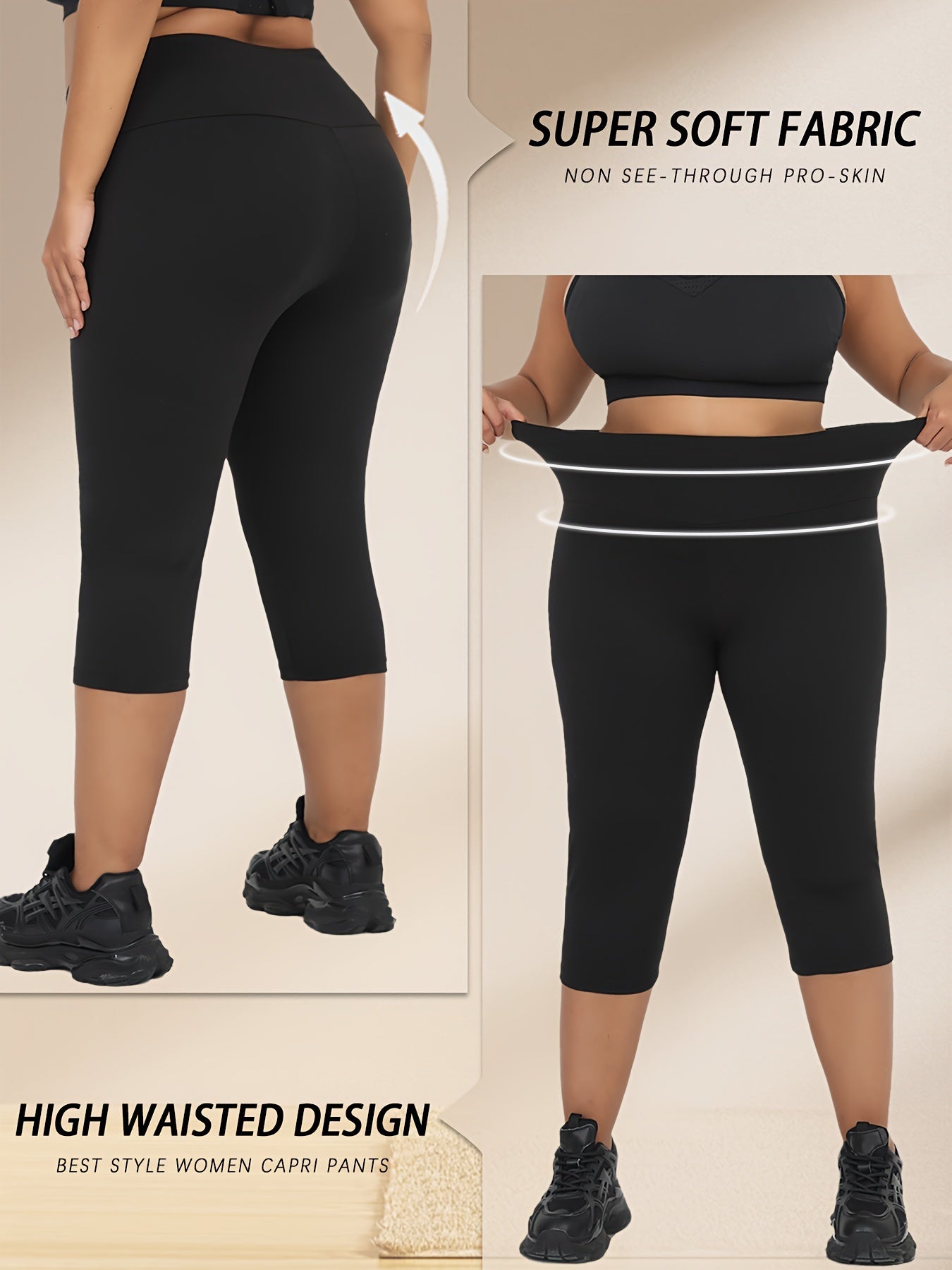 High Waisted Plus Size Yoga Pants 5-Pack