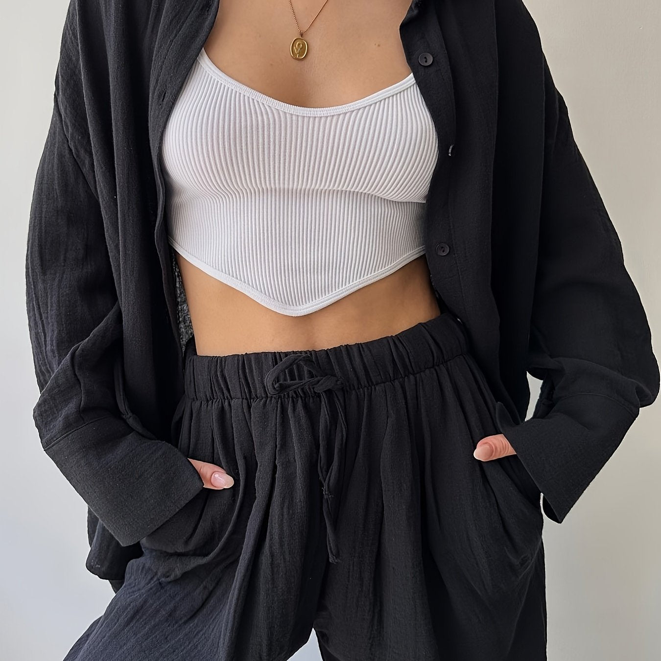 Simple Fashion Two-Piece Suit Set