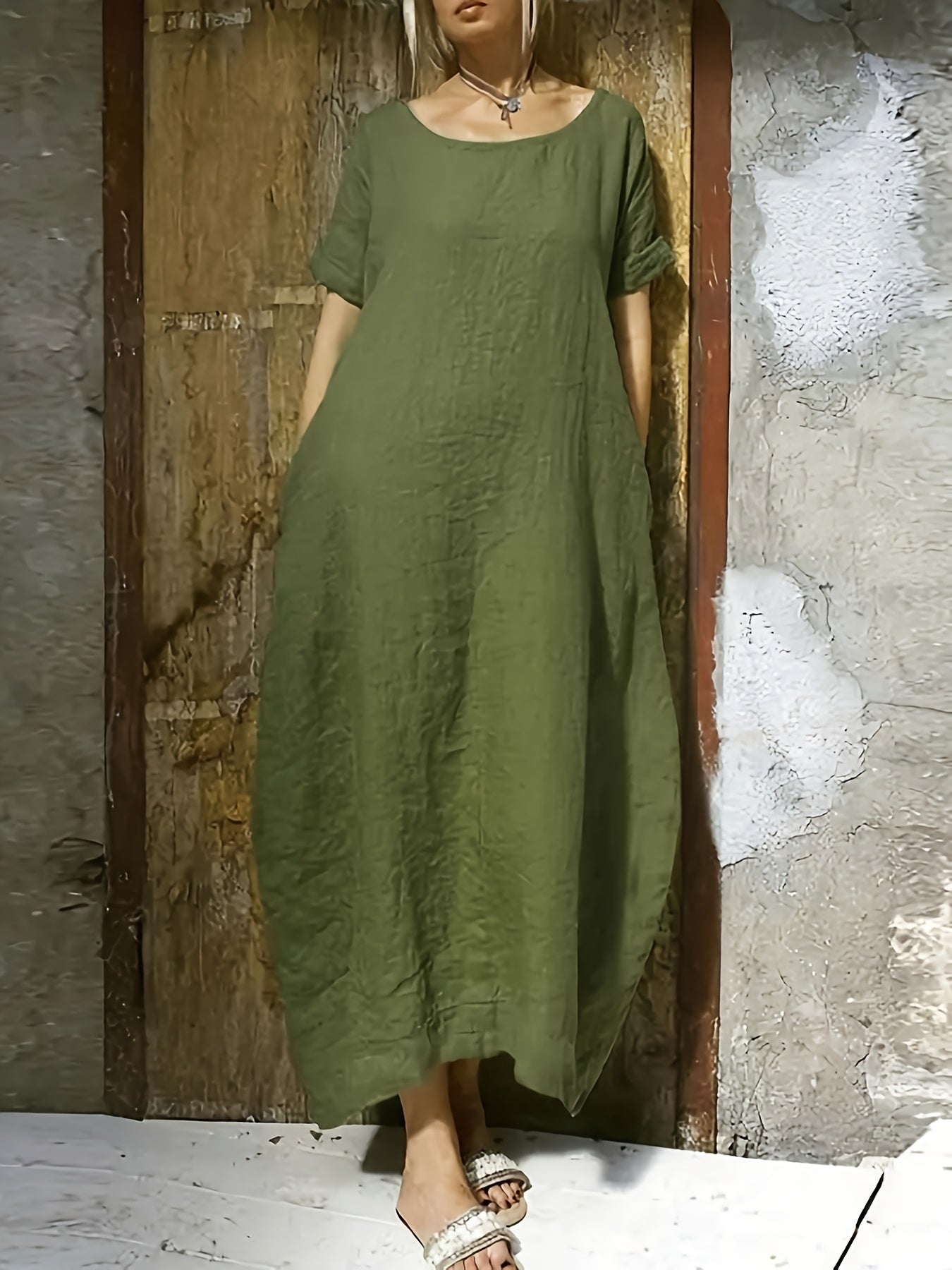 Beige Lightweight Midi Skirt for Casual Outings