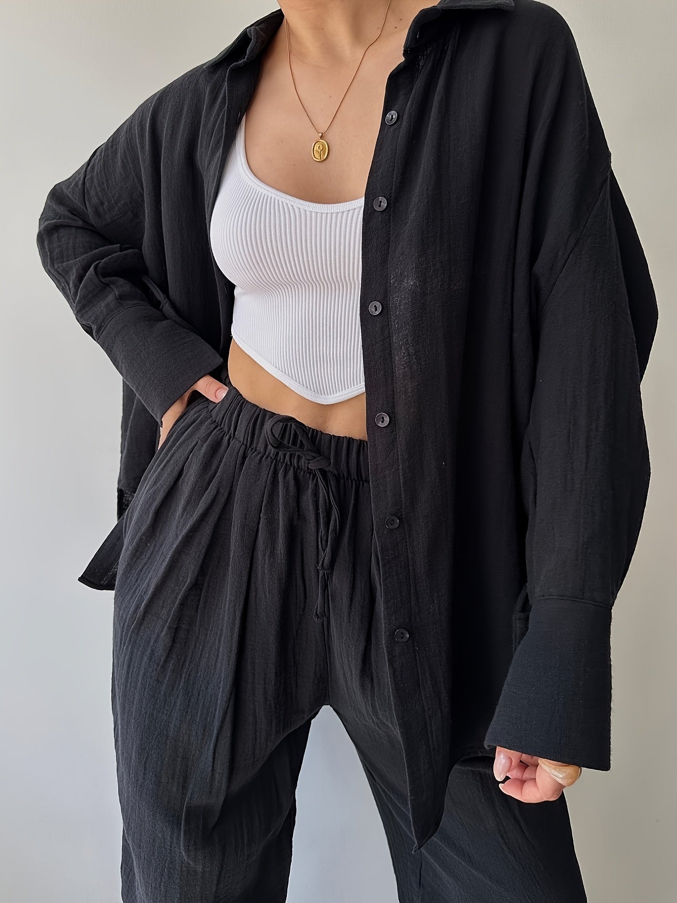 Simple Fashion Two-Piece Suit Set