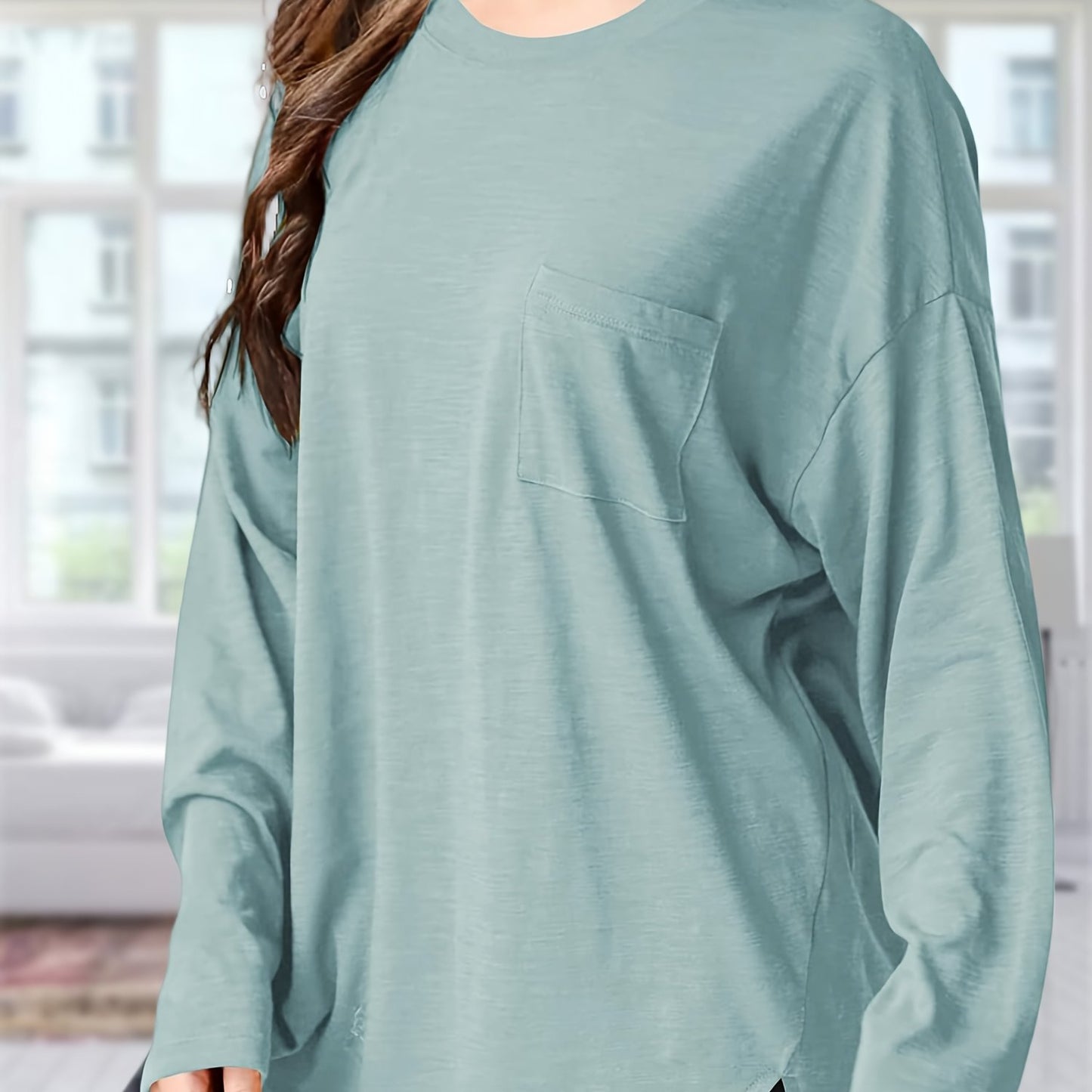 Women's Oversized Black Long Sleeve T-Shirt