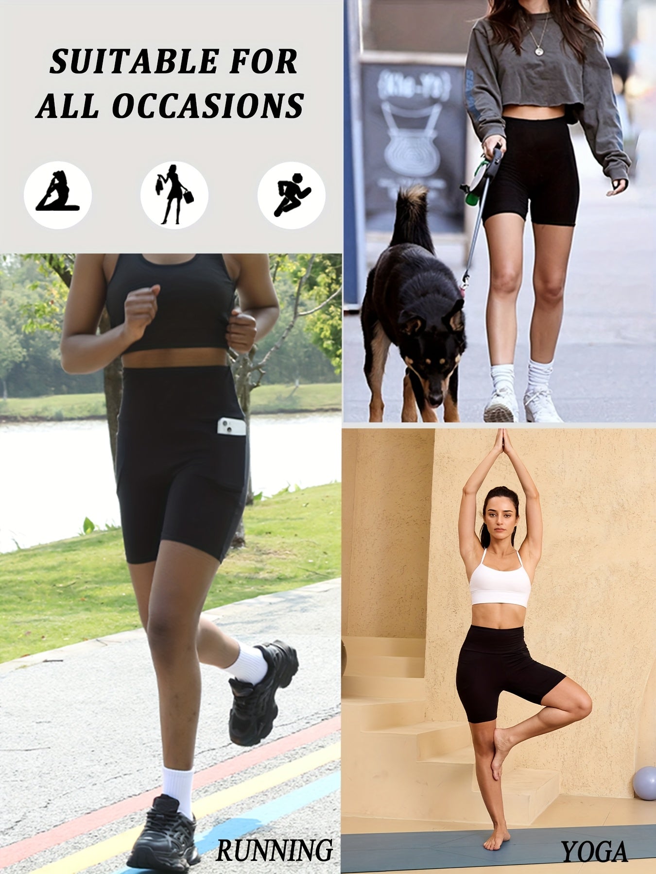High Waisted Biker Shorts With Pockets