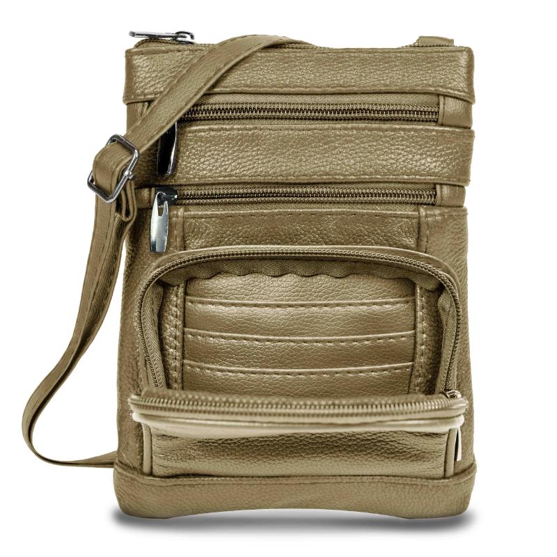 Genuine Leather Crossbody Handbag in Multiple Colors