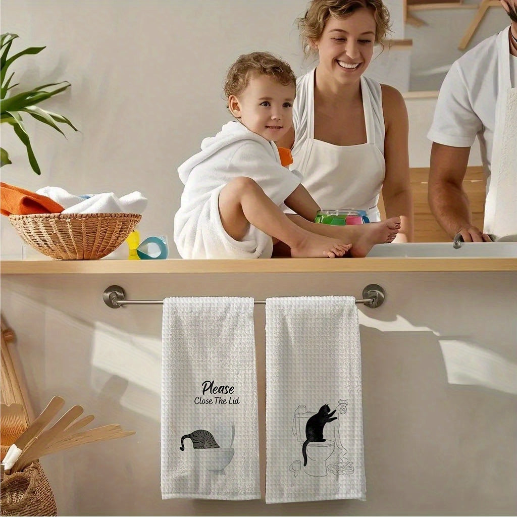 Funny Cat Bathroom Towels Gift Set