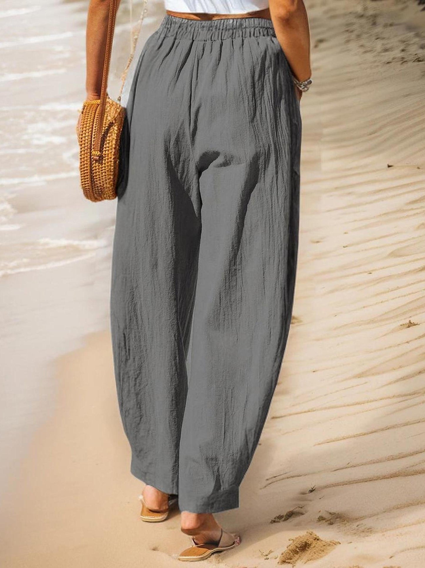 Women's Lightweight Casual Linen Blend Joggers