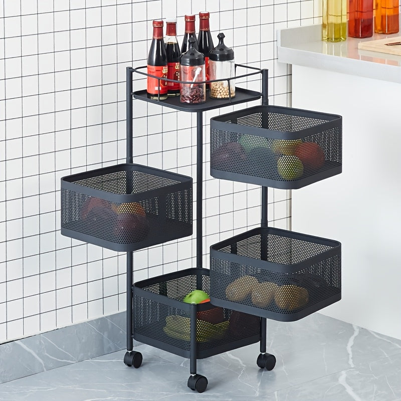 Metal Rotating Fruit And Vegetable Storage Rack