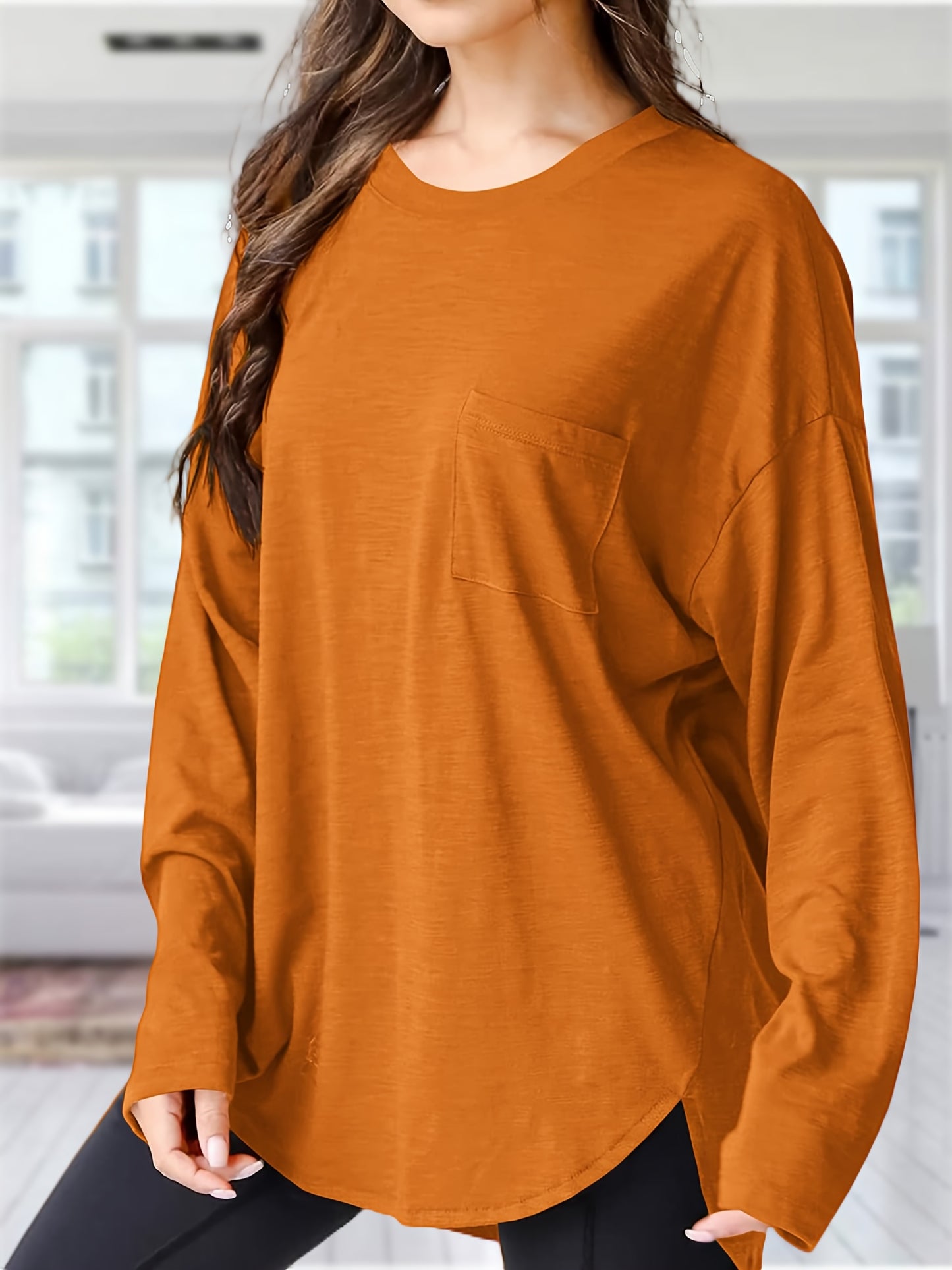 Women's Oversized Black Long Sleeve T-Shirt