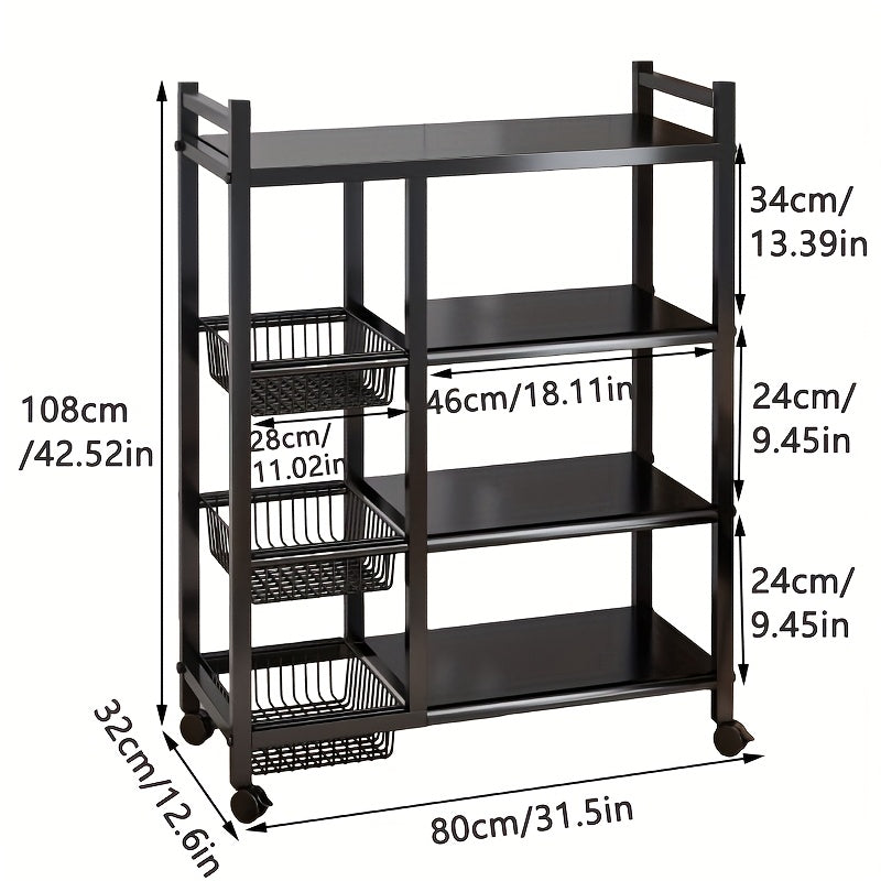 Adjustable 4-Storey Kitchen Storage Rack
