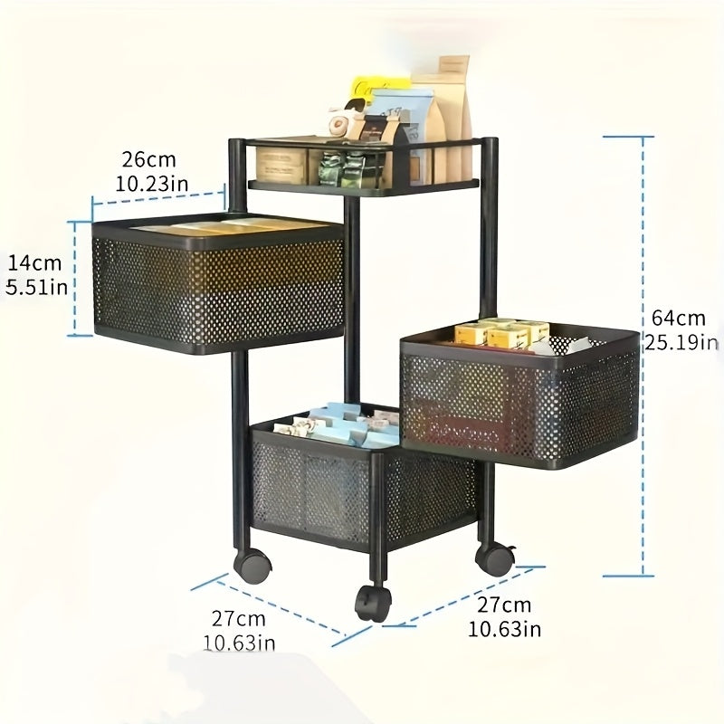 Rotating 5 Tier Kitchen Storage Shelf