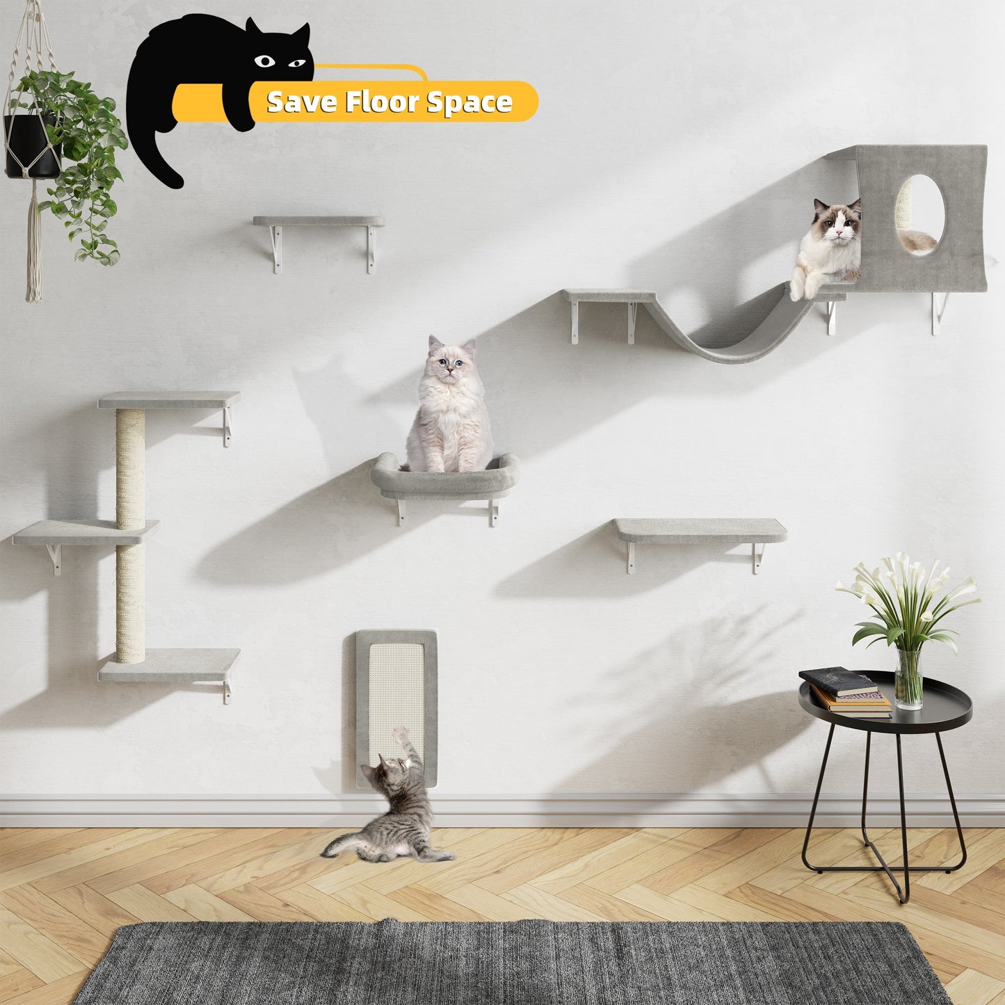 Luxury Wall Mounted Cat Furniture Set for Stylish Indoor Spaces