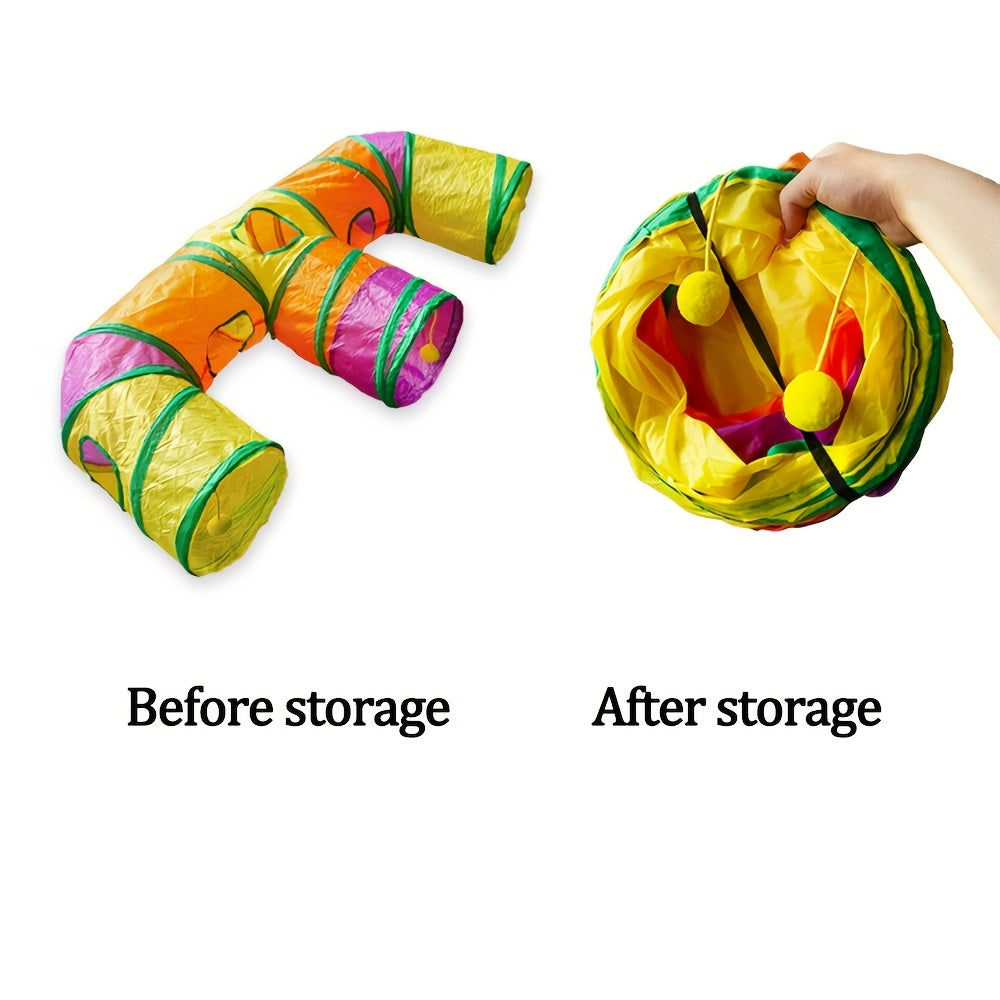 E-Shaped Cat Tunnel With Ball Wand