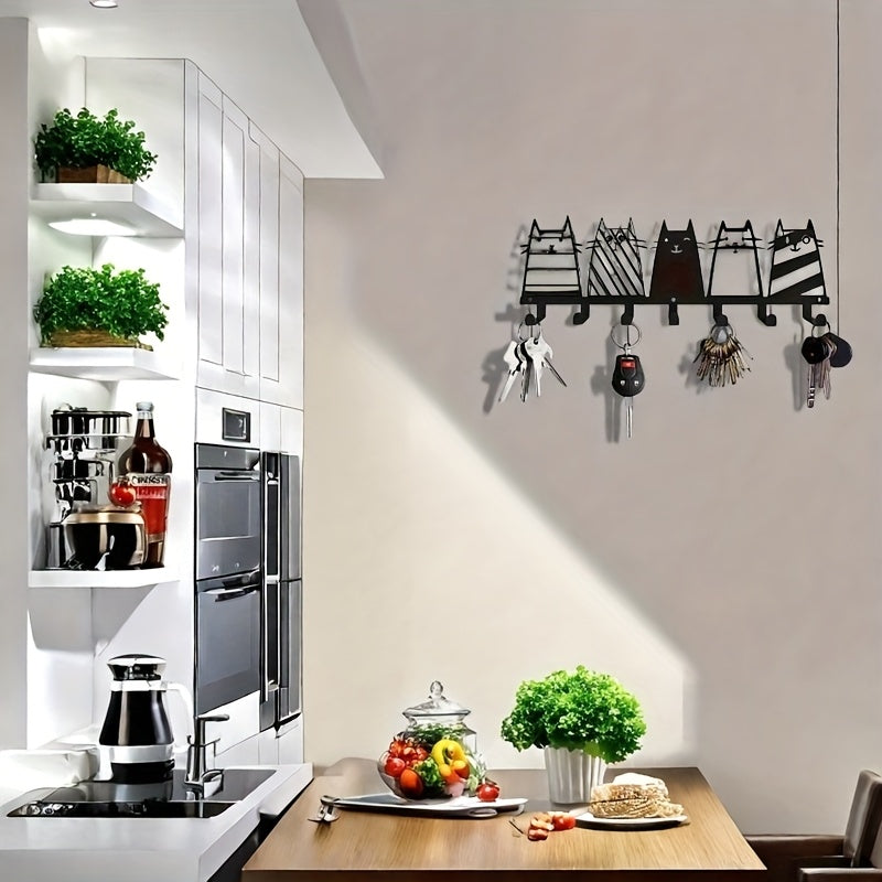Fashion Cat Metal Wall Art Hooks