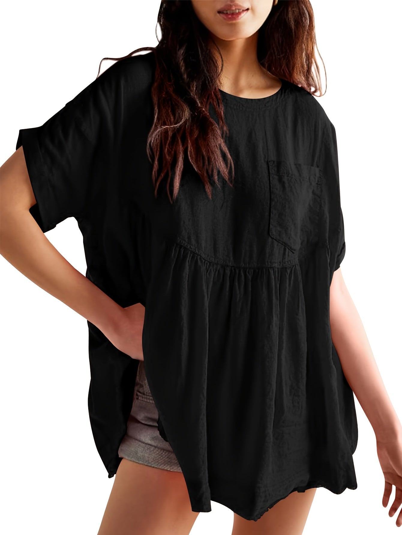 Plus Size Summer Babydoll Tops for Women