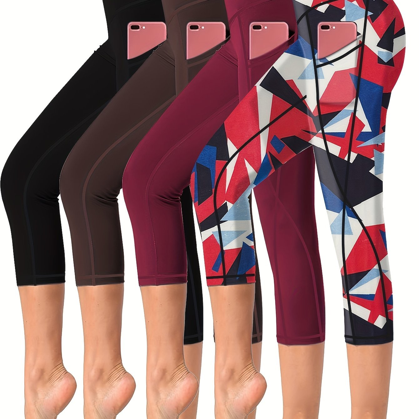 High-Waisted Yoga Capris with Pockets