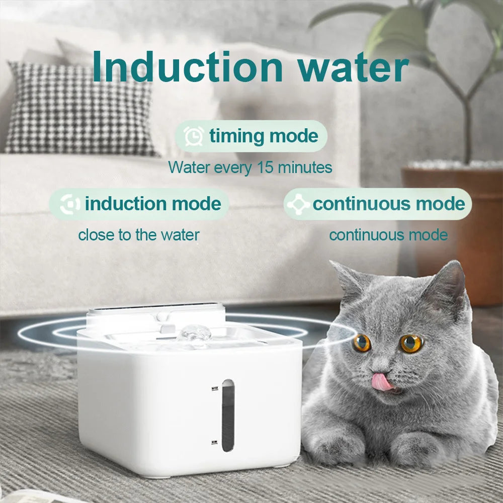 Automatic Cat Water Fountain Wireless Sensor Portable Rechargeable Dispenser Pet Drinking Fountain for Cats