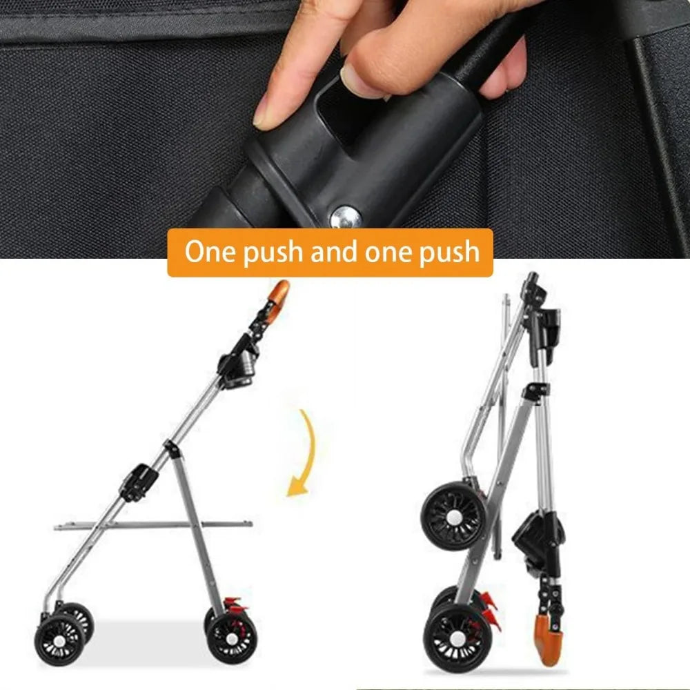 Pet Stroller 4 Wheels Jogger for Small Dogs and Cats Double Windows Breathable Mesh Folding Pet Cage