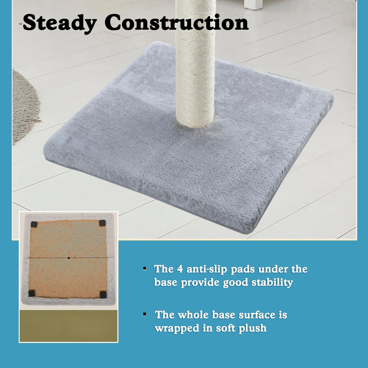 Tall Cat Scratching Posts for Indoor Cats and Kittens Vertical Scratcher with Premium Sisal and Dangling Ball