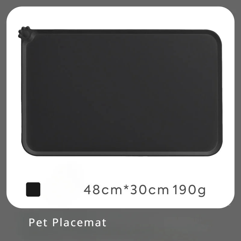 Silicone Pet Placemat for Cats and Dogs Waterproof Anti Spill Feeding Mat with High Lips