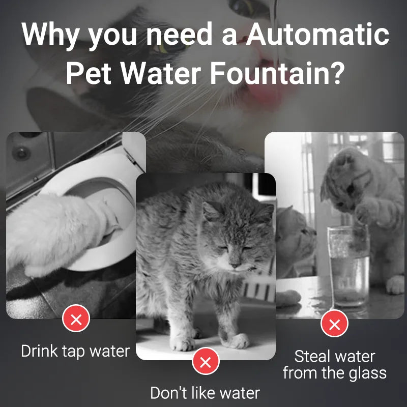 Rojeco Smart Cat Water Fountain Automatic Pet Water Dispenser for Cats and Dogs with Recirculate Filters