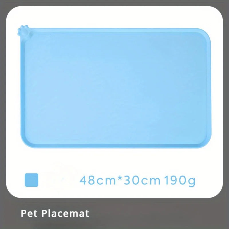 Silicone Pet Placemat for Cats and Dogs Waterproof Anti Spill Feeding Mat with High Lips