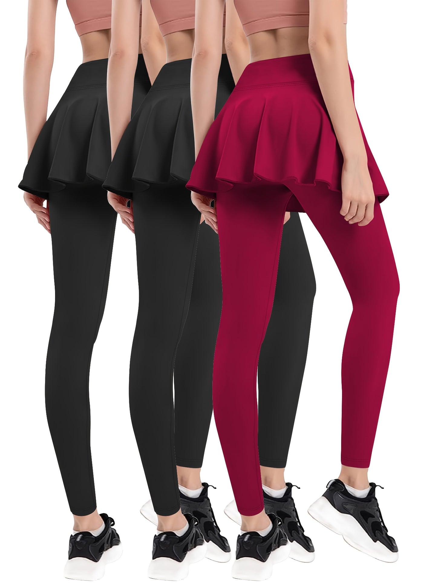High Waist Yoga Leggings 3-Pack With Pockets