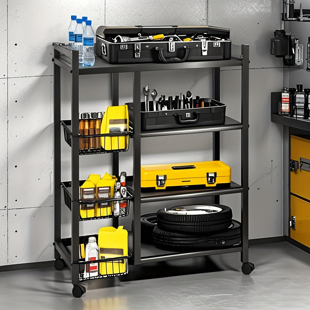 Adjustable 4-Storey Kitchen Storage Rack