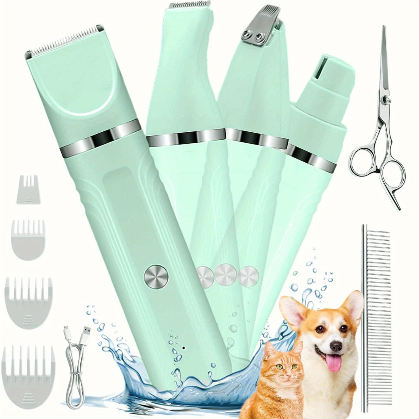 Cordless Electric Pet Trimmer with Nail Grinder