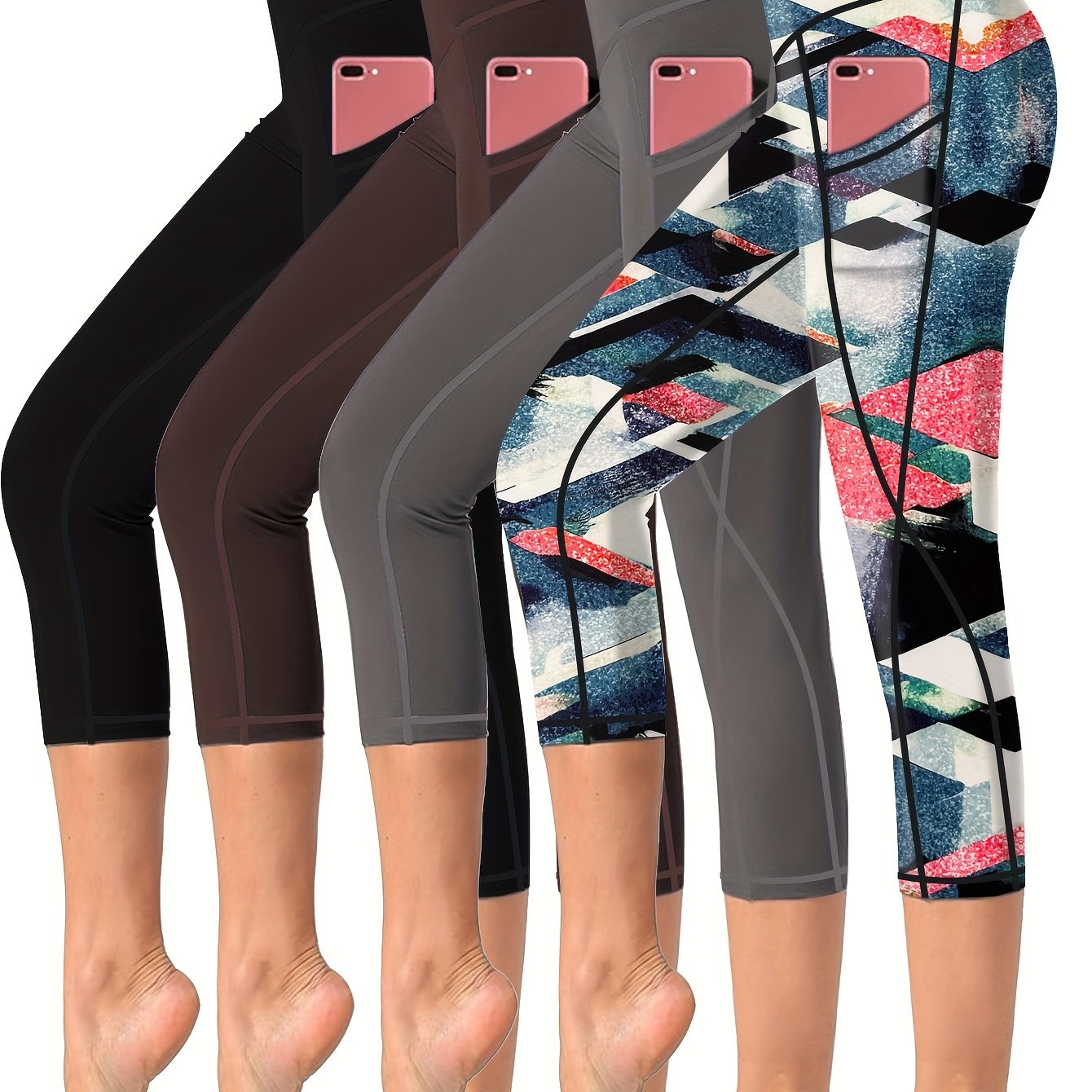 High-Waisted Yoga Capris with Pockets