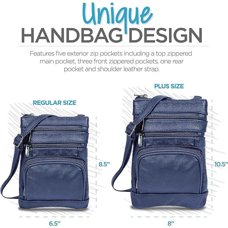 Genuine Leather Crossbody Handbag in Multiple Colors